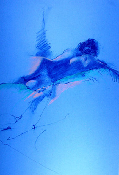 Reclining on Blue by Kathleen Lack