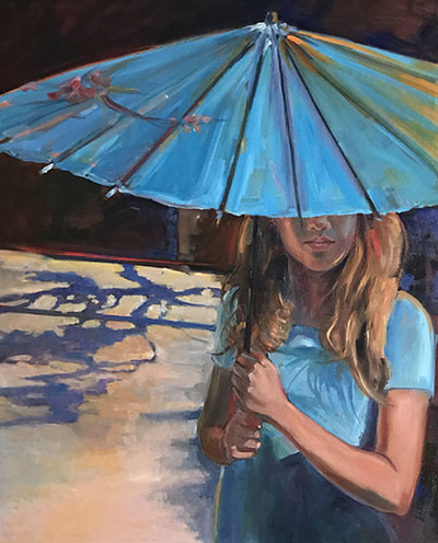 Blue Parasol by Kathleen Lack