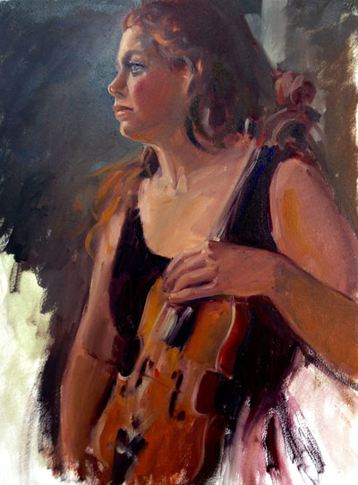 Natasha with violin by Kathleen Lack