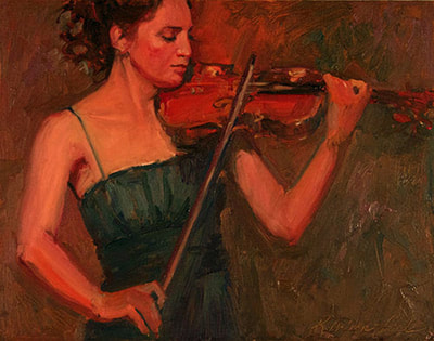 Violinist in Teal by Kathleen Lack